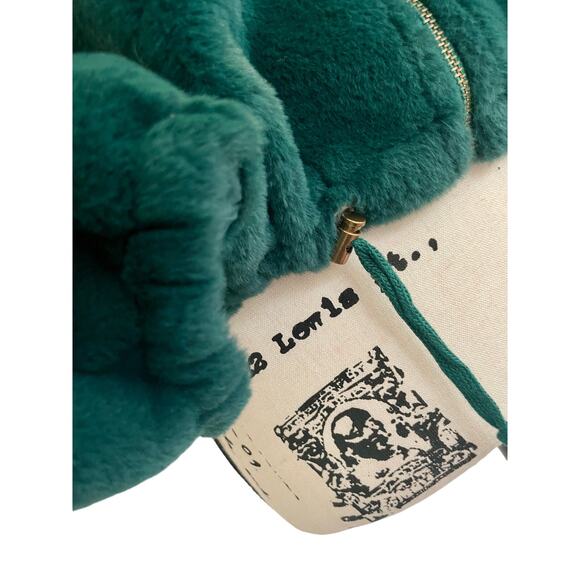 BE FORE DAWN COAT JACKET FULL ZIP  MOCK NECK SZ 8 EMERALD GREEN FAUX FUR COZY - Picture 13 of 15